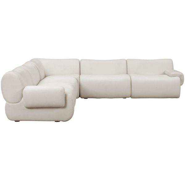 5 Piece Modular Sectional, Cream